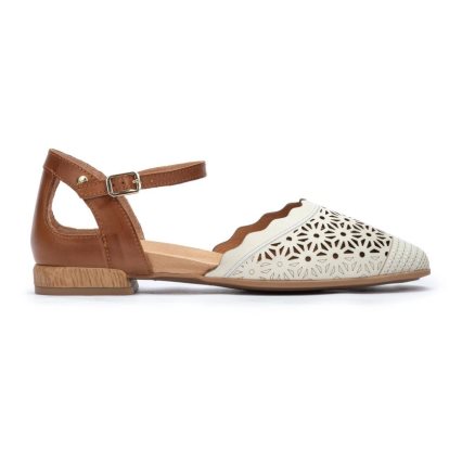 Women's Pikolinos BENISSA Flat Sandals Brown / White | NZ L7QA839